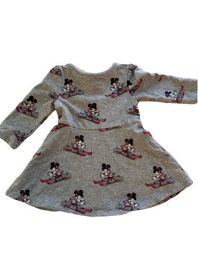 Baby Gap Girls Gray Minnie Mouse Ski Casual Dress 18-24 Months
